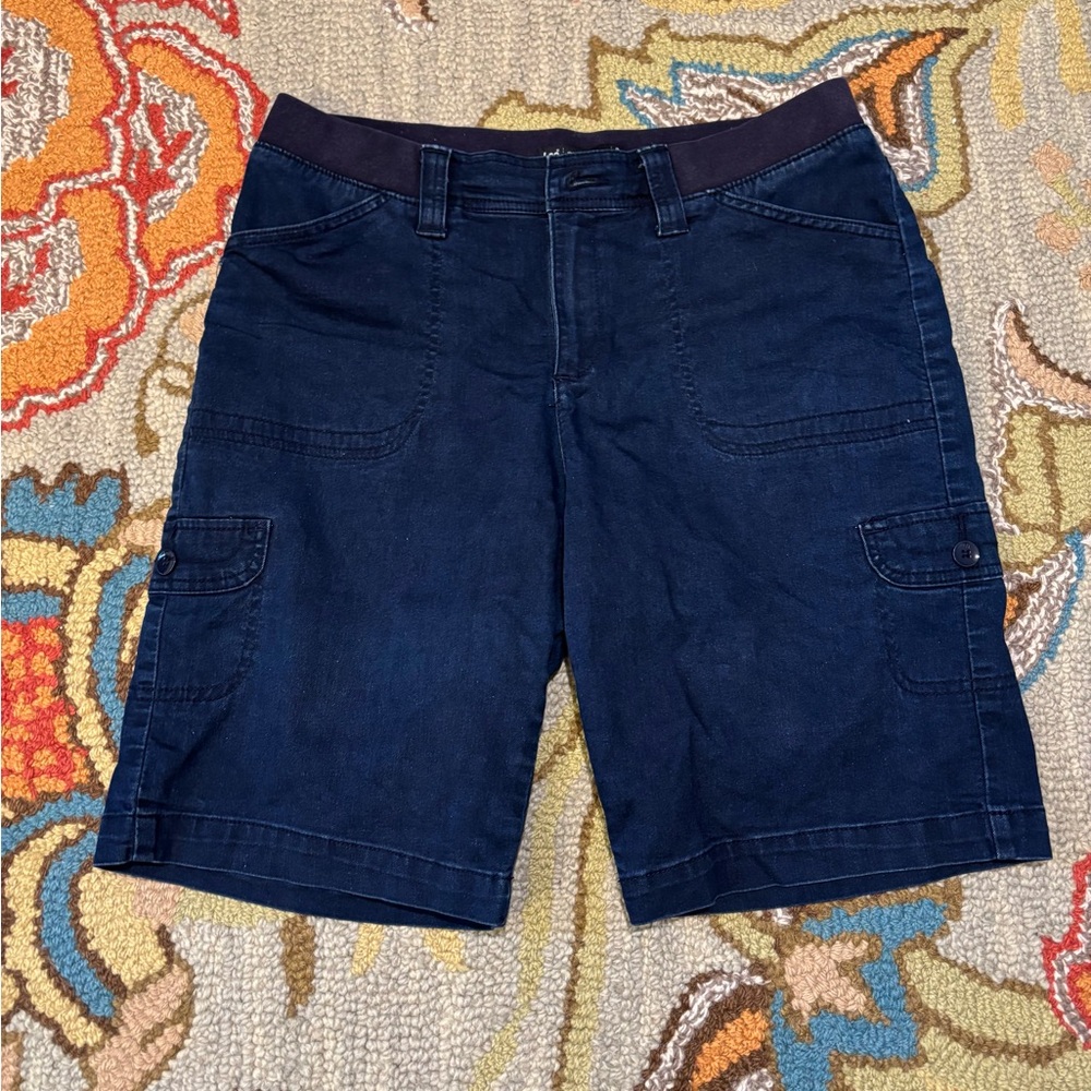 Lee Dark Blue Cargo Shorts for Women